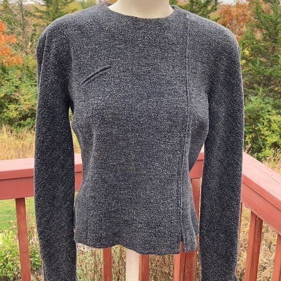 Dana Buchman grey stretch Moto top jacket 10 - Picture 10 of 16